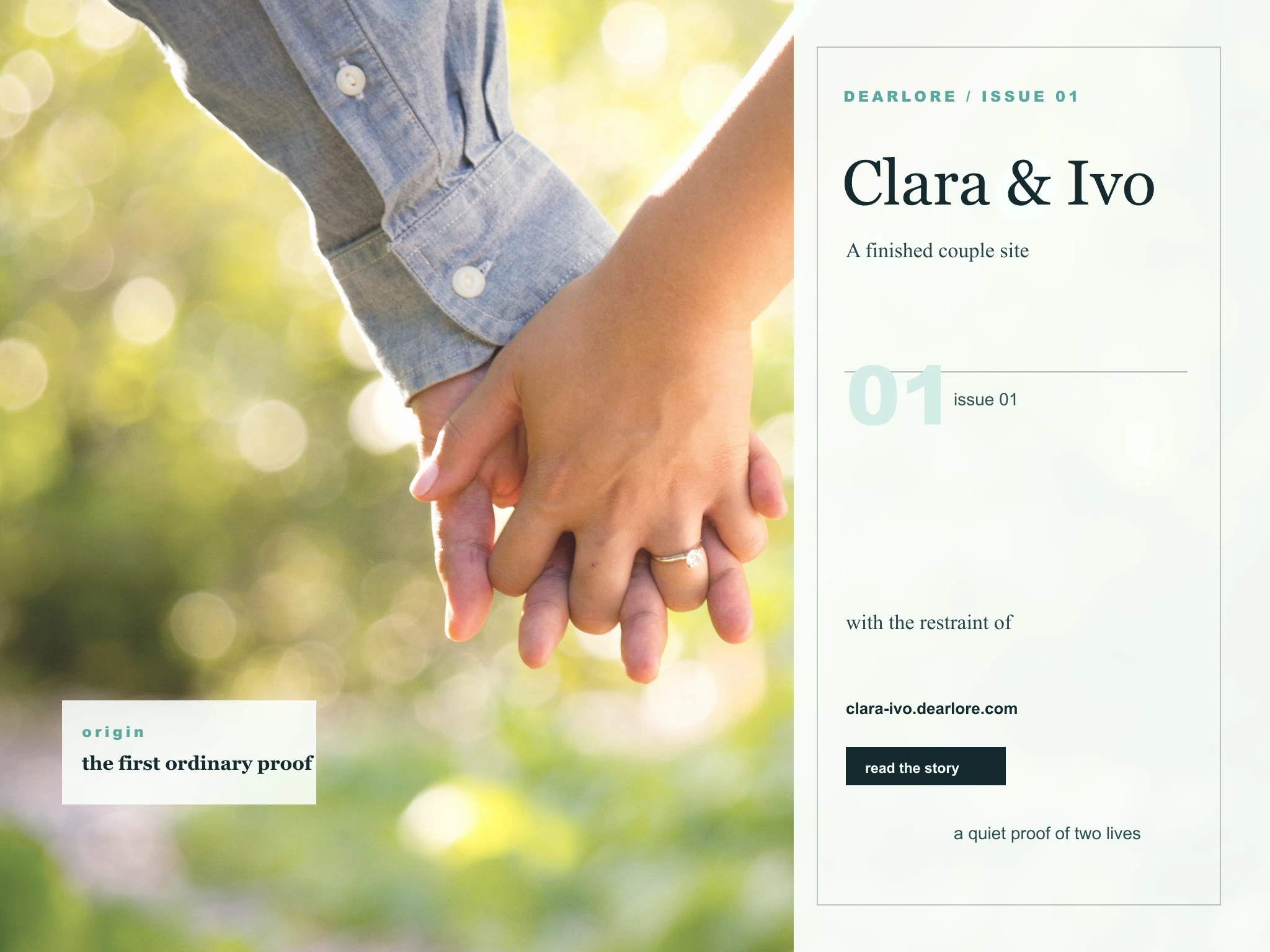 Generated editorial heirloom couple website demo